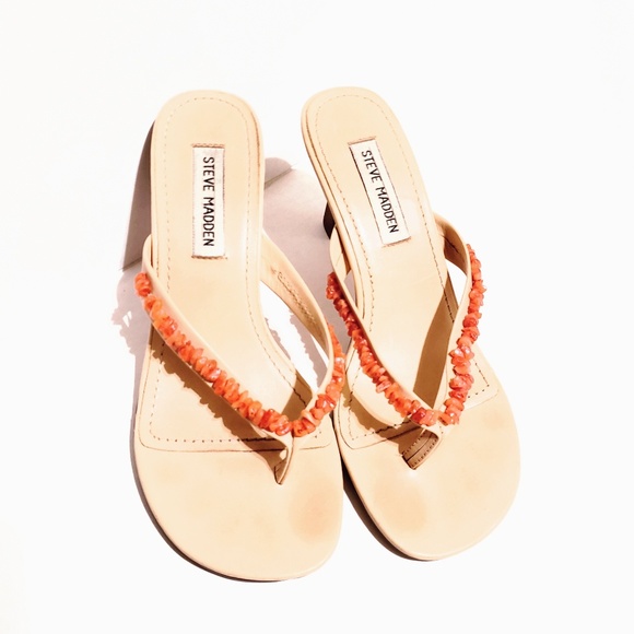 Steve Madden Shoes - 3/$25 Steve Madden Leather Gemm Coral Heel Sandals